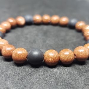 Goldstone and black jasper healing bracelet